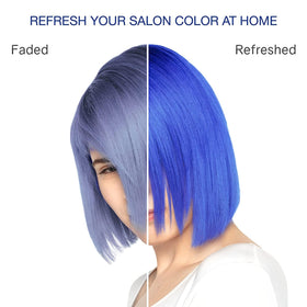Celeb Luxury close-up of label highlighting Extreme Blue and bond-rebuilder benefit