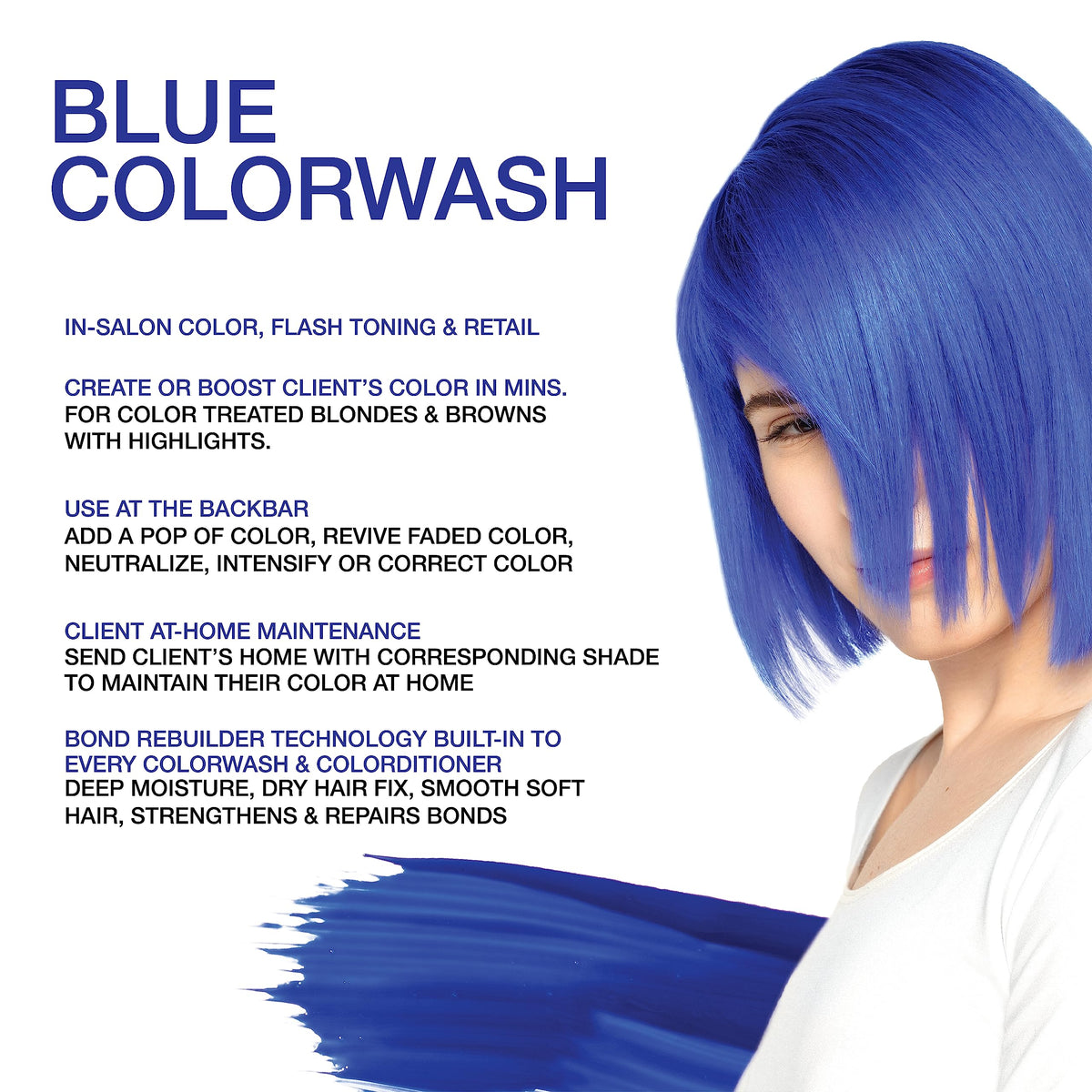 Celeb Luxury product being poured to show creamy blue texture and easy application