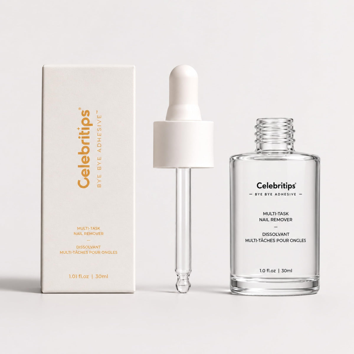 Celebritips bottle front view showing packaging and easy application