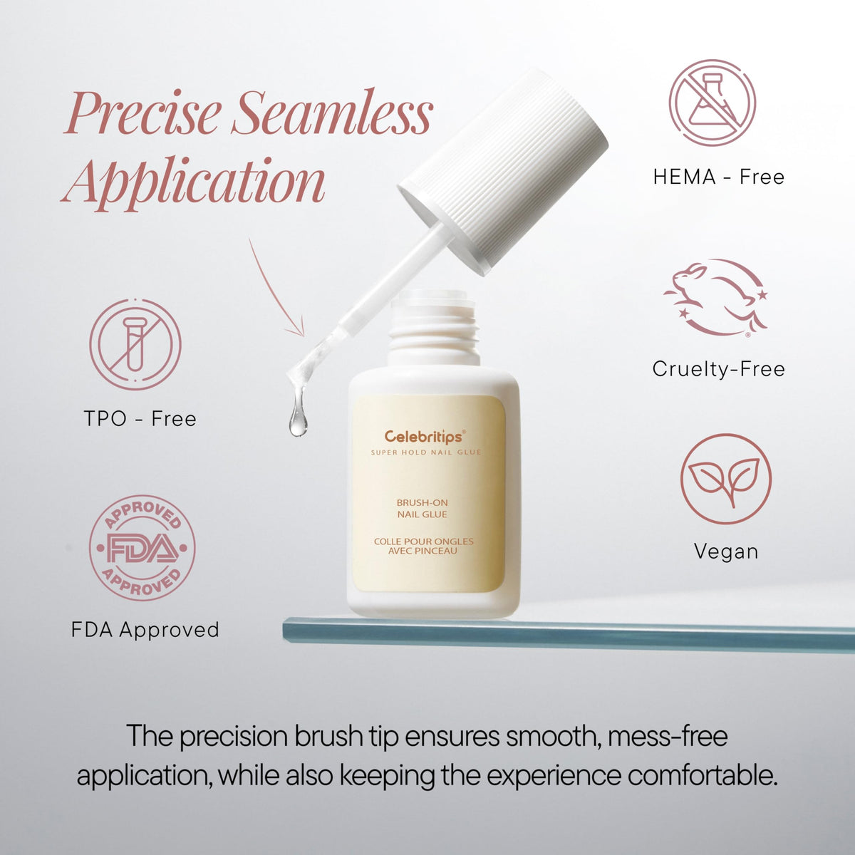 Celebritips bottle held in hand to show 8ml size and easy portability benefit