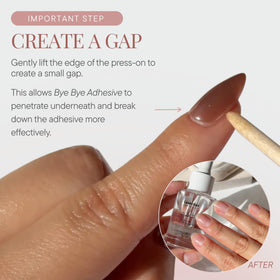 Celebritips in use removing a press-on nail with less effort