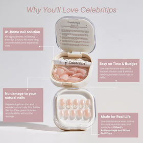 Celebritips nails on model hands lifestyle shot showing natural look and everyday wear