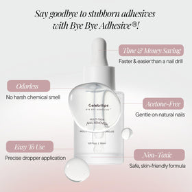 Celebritips texture on foam pad demonstrating gentle, non-acetone formula