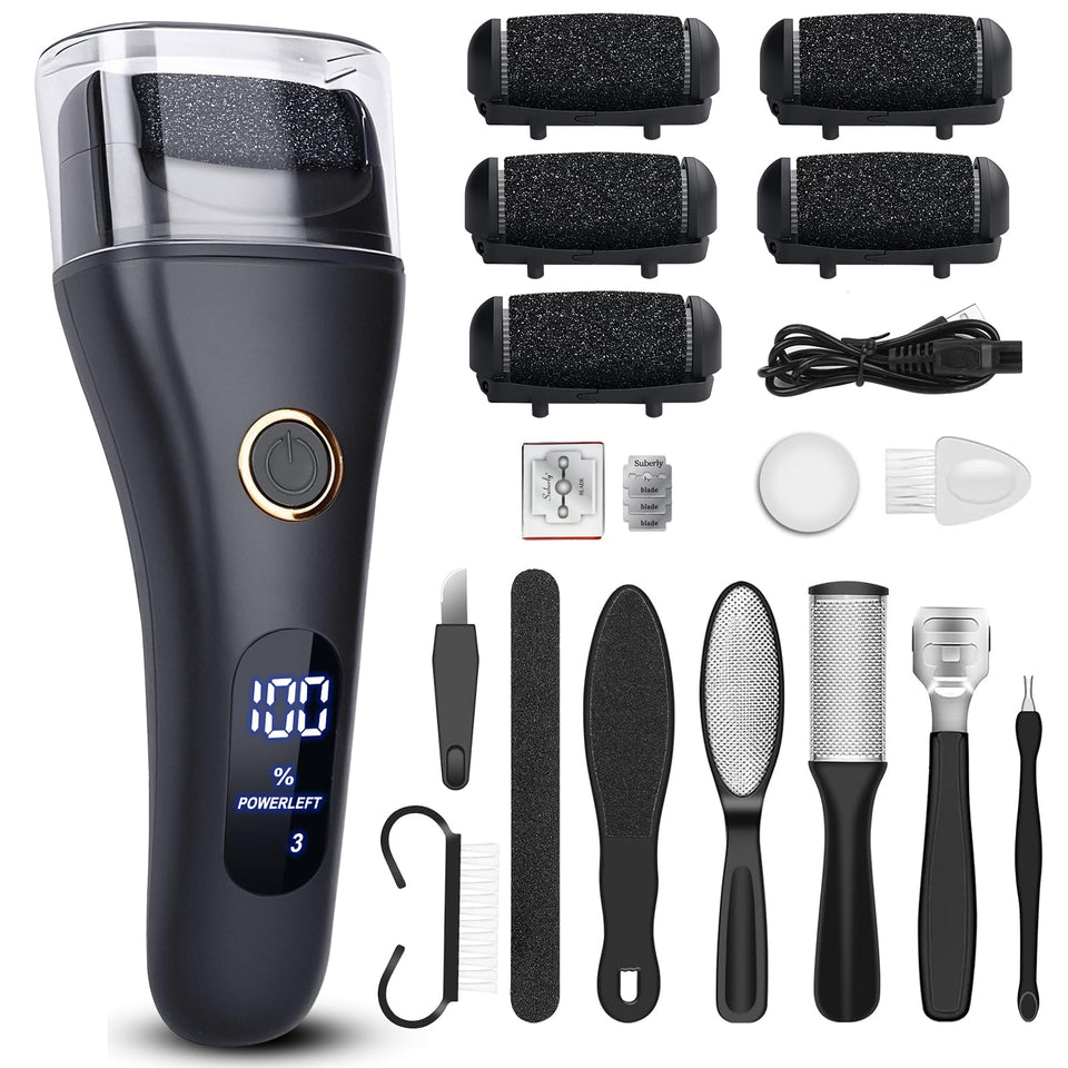 Celepen front view of electric foot file showing ergonomic grip and neat finish for easier handling