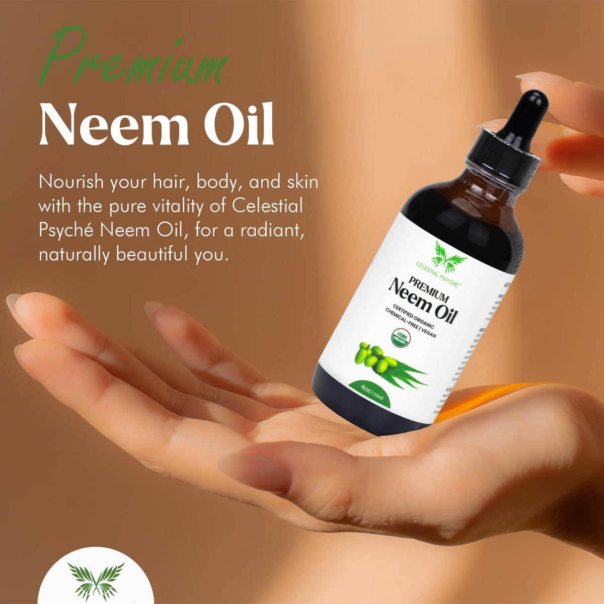 Celestial Psyché neem oil texture close-up showing rich, nourishing consistency