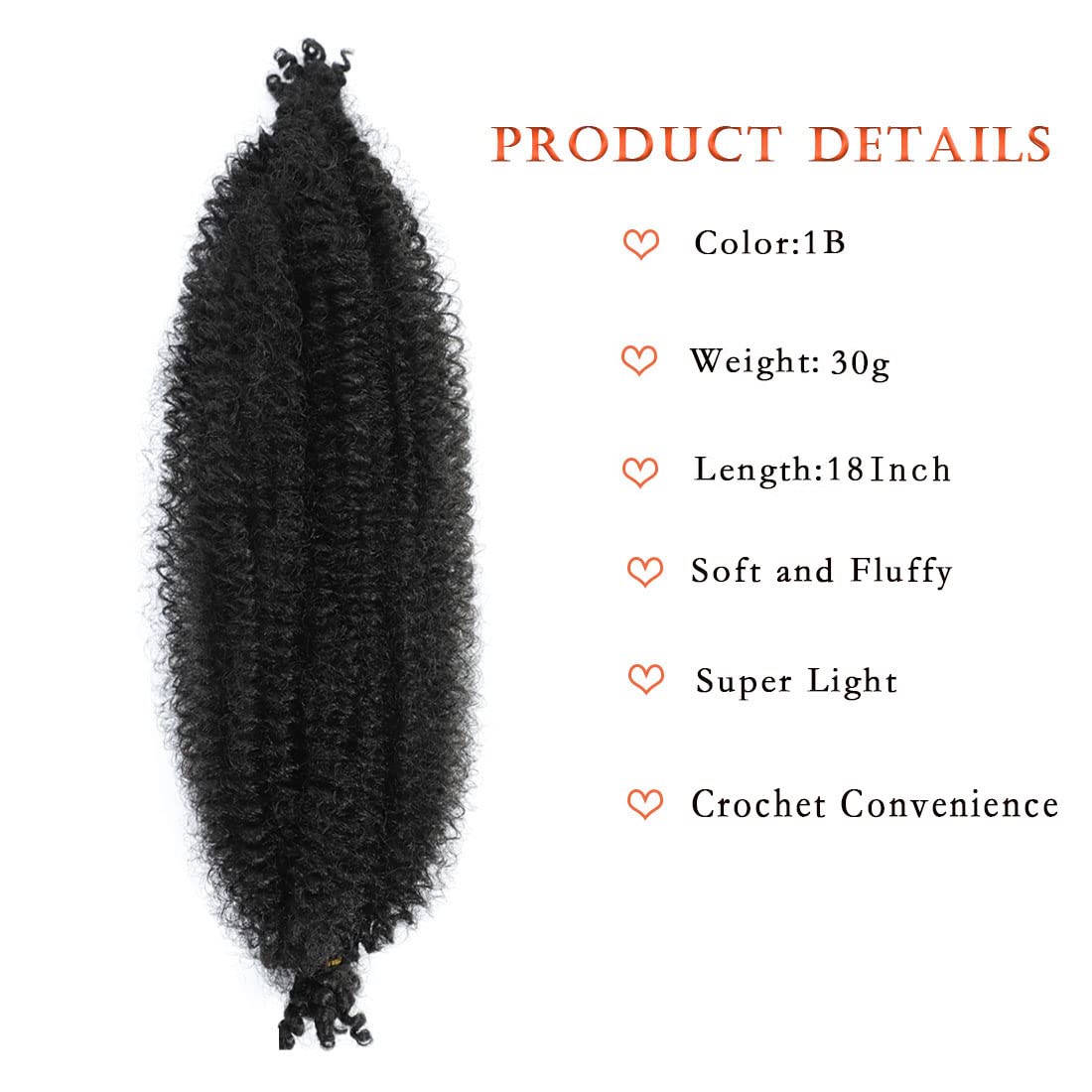 Celie close-up of kinky texture highlighting soft synthetic fibers and comfort