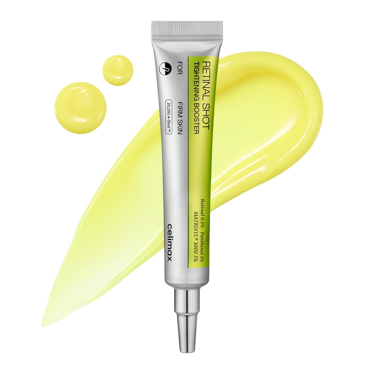 celimax front bottle showing booster packaging and night treatment benefit