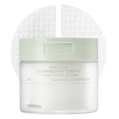 celimax front packaging showing 60 pads and benefits for quick routine