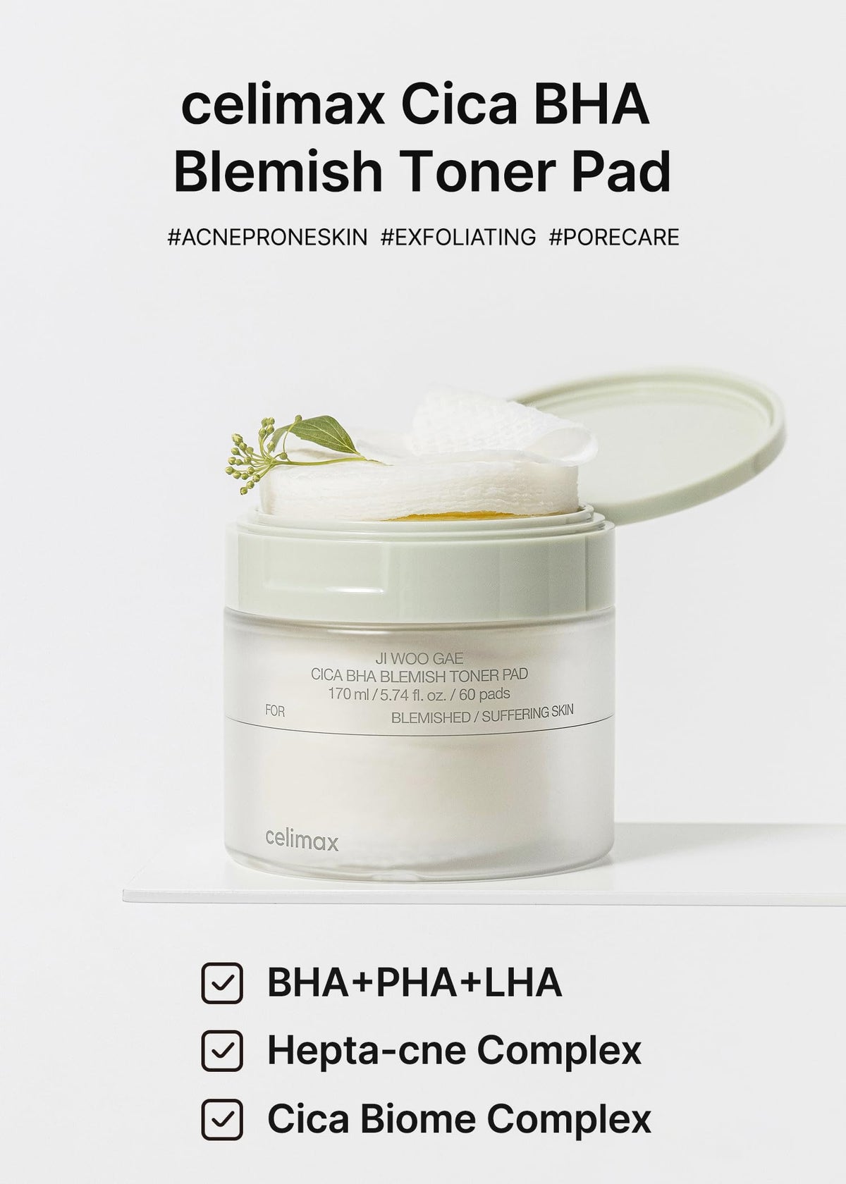 celimax pad soaked with toner solution highlighting hydration and exfoliation
