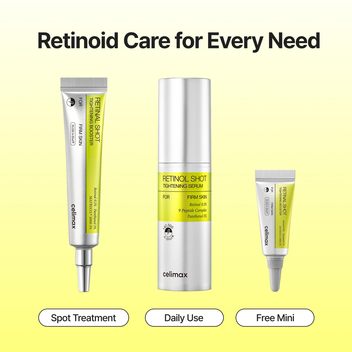 celimax retinal booster close-up dropper delivering targeted drops to treat fine lines