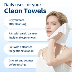 Celitina towel removing makeup from face demonstrating gentle, effective cleansing