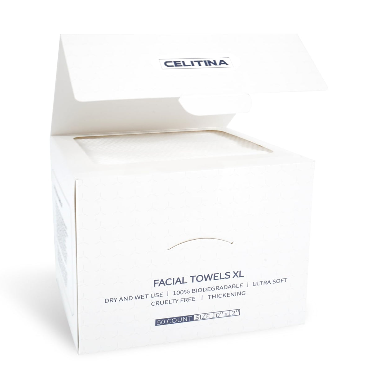 Celitina pack next to ruler showing size and the 50-count quantity advantage