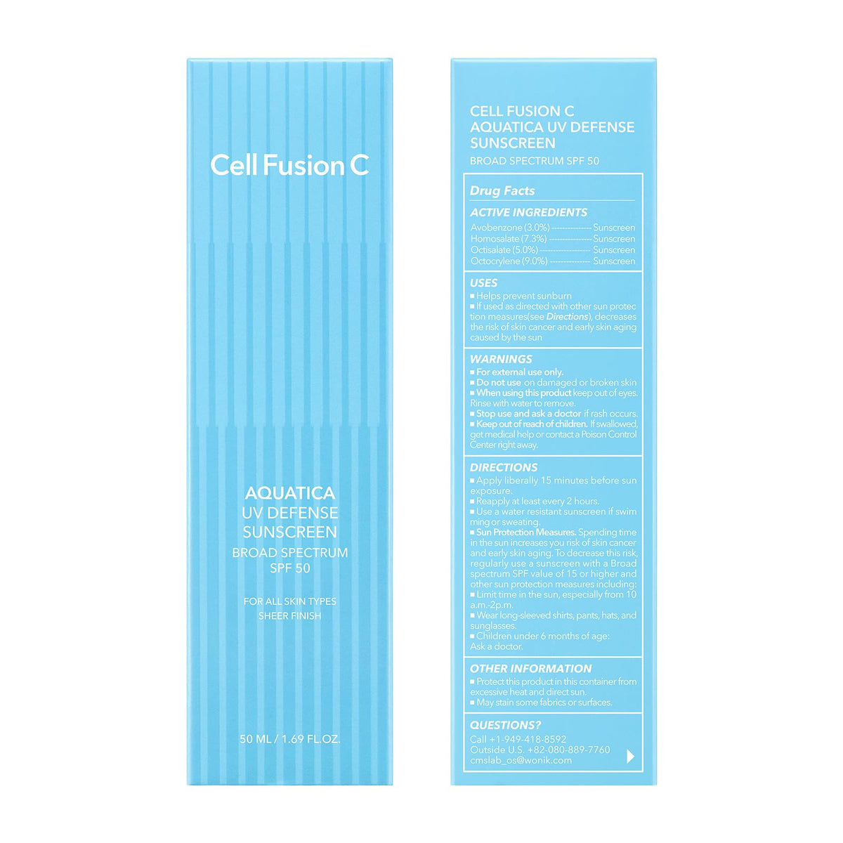 Cell Fusion C label and ingredients list emphasizing Phyto PDRN and reef-friendly formula