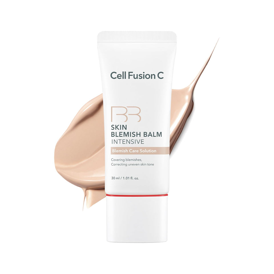 Cell Fusion C front packaging showing BB cream tube and branding benefits
