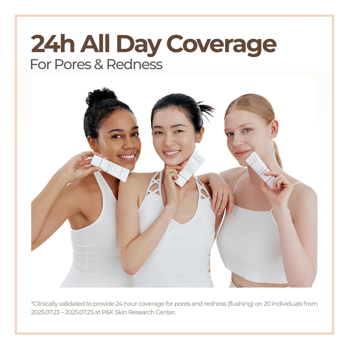 Cell Fusion C applied on model closeup demonstrating natural redness coverage