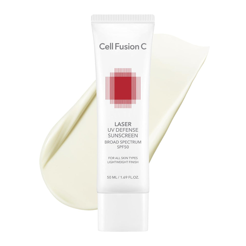 Cell Fusion C front packaging showing SPF 50 protection benefit
