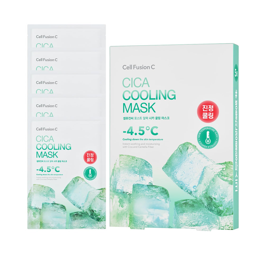 Cell Fusion C front packaging showing soothing benefits and 5-sheet count