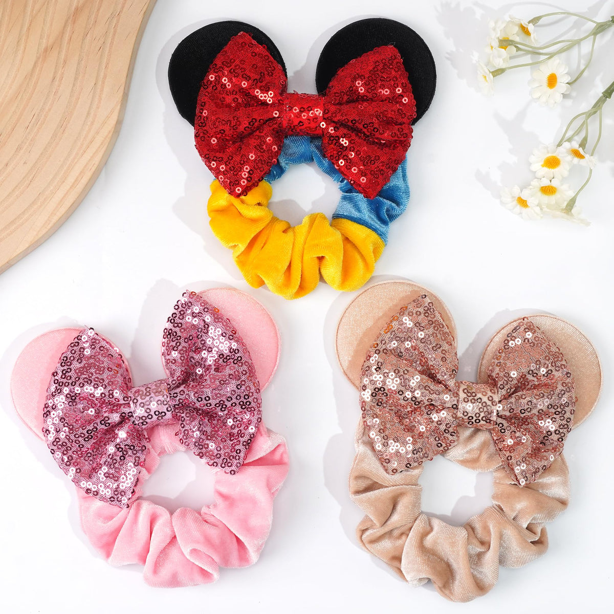 CellElection scrunchie worn in ponytail, adds sparkle to everyday styles