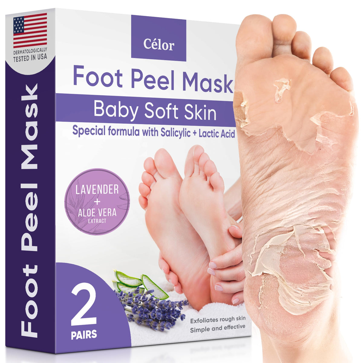 CÉLOR front packaging displayed showing two pairs and lavender scent benefit