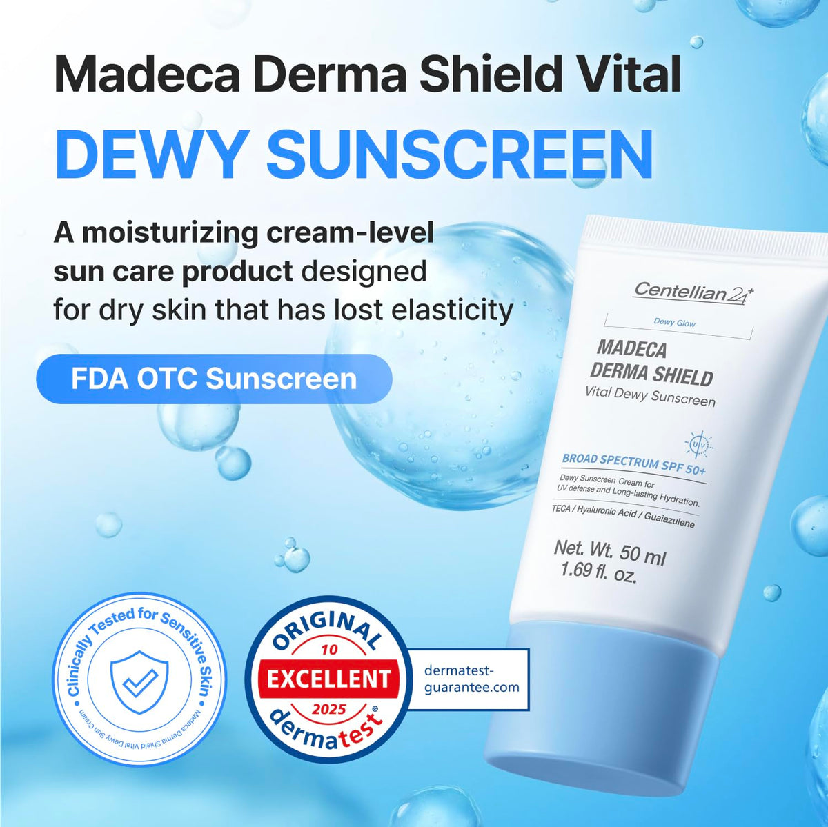 CENTELLIAN 24 watery cream texture close-up demonstrating lightweight hydration
