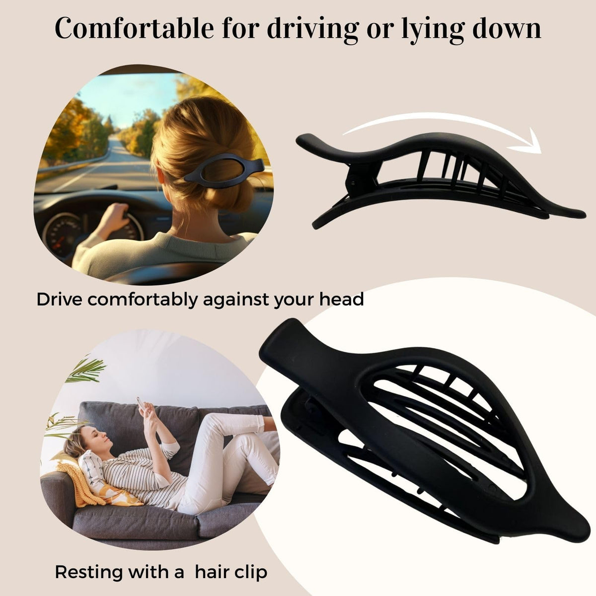 CENTSTAR clip securing thick hair showing reliable, no-slip hold
