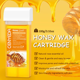 CENYEDA wax strips packaging top with 100 strips for multiple full-body sessions