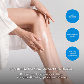 Ceramedx being applied on forearm, demonstrating quick absorption and visible hydration