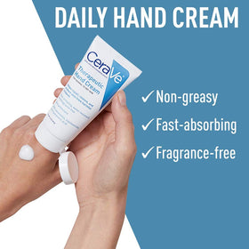 CeraVe 3 oz tube held in hand showing portable size for on-the-go protection