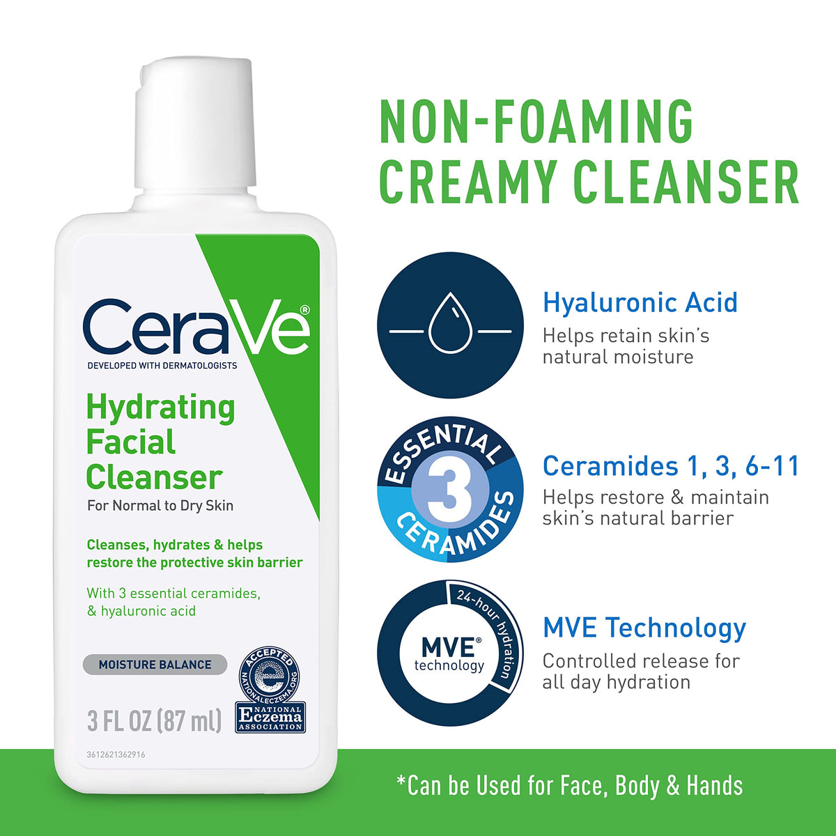 CeraVe AM SPF 30 lotion texture swatch showing lightweight hydration and protection