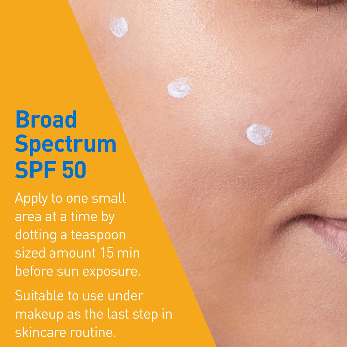 CeraVe sunscreen applied under makeup showing smooth finish and non-greasy feel