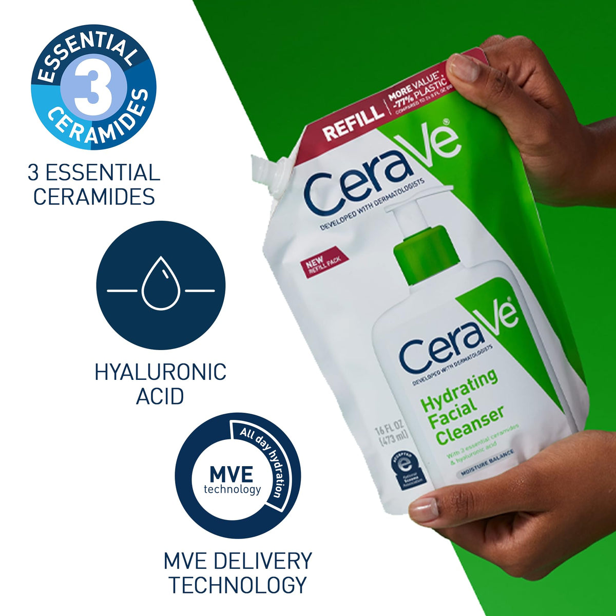 CeraVe cleanser on bathroom counter illustrating everyday skincare routine compatibility