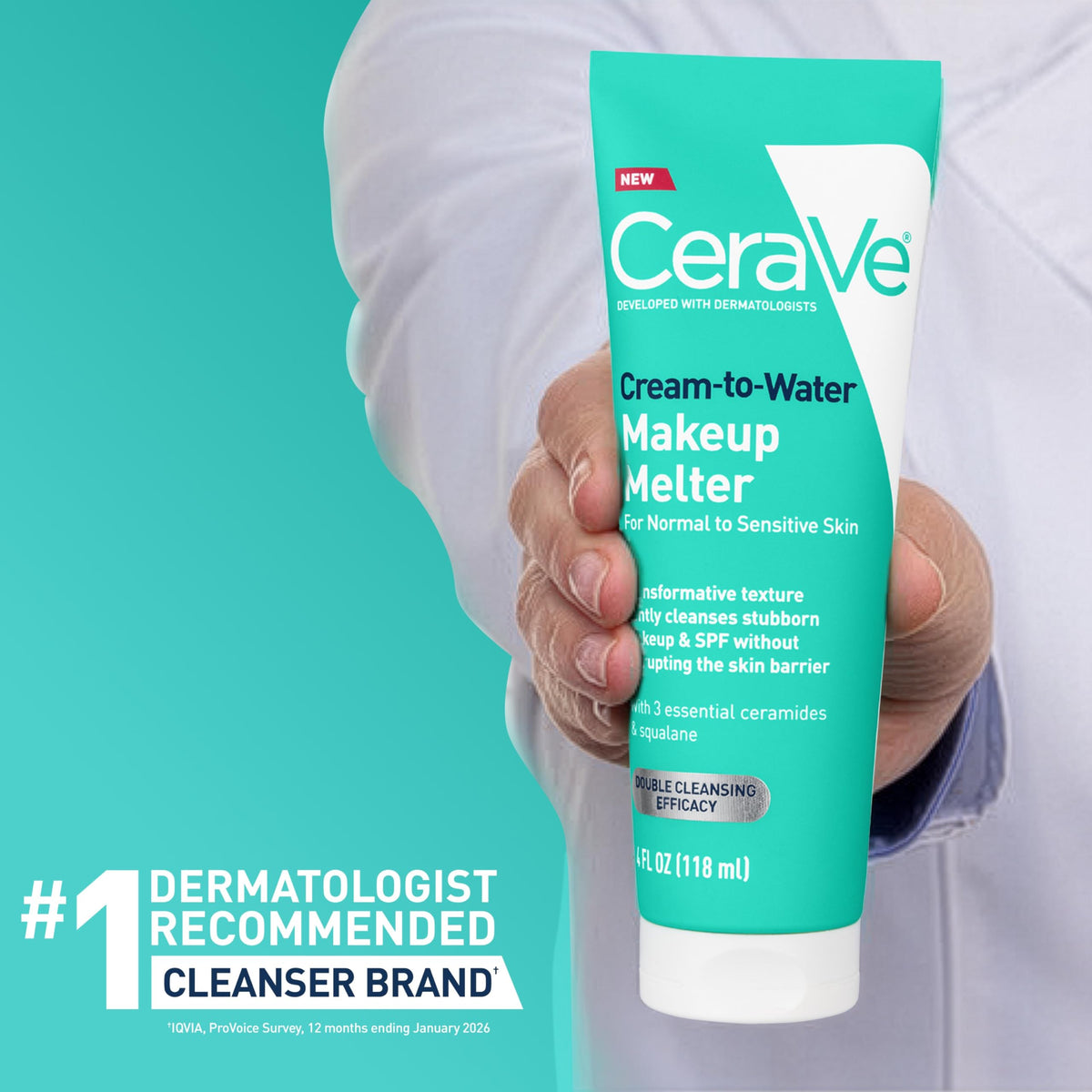 CeraVe placed on bathroom counter in lifestyle setting suggesting daily routine