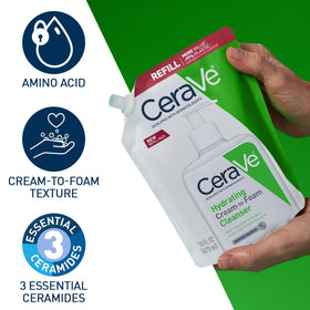 CeraVe bottle on bathroom shelf showing routine-friendly design