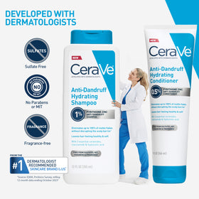CeraVe product beside matching conditioner to show system benefits