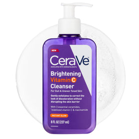 CeraVe front packaging of Brightening Vitamin C Cleanser showing label and size benefits