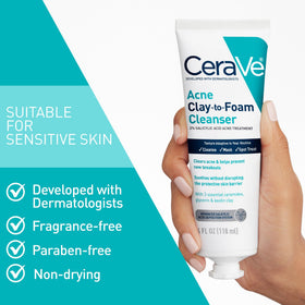 CeraVe ingredient label highlighting 2% salicylic acid and ceramides