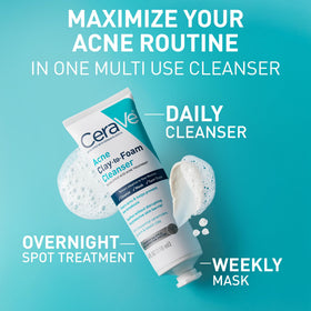 CeraVe close-up foam texture demonstrating gentle cleansing and lather