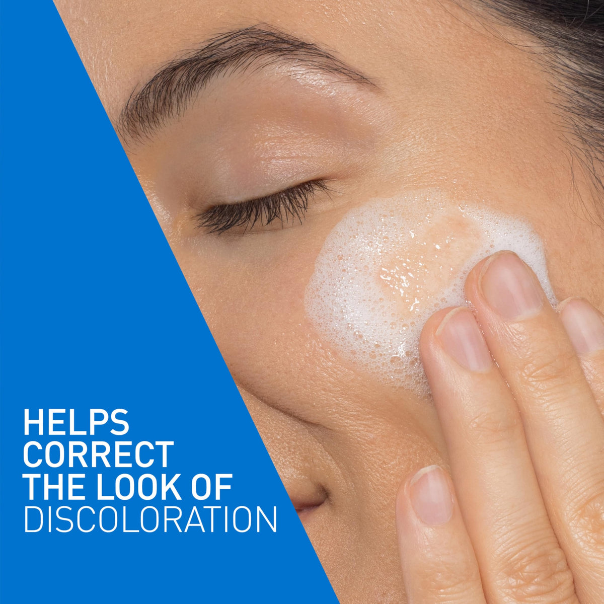 CeraVe cleanser dispensed on palm showing creamy texture and easy rinseability