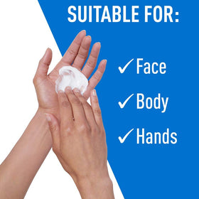 CeraVe hydrating facial cleanser travel size in hand, convenient for on-the-go cleansing