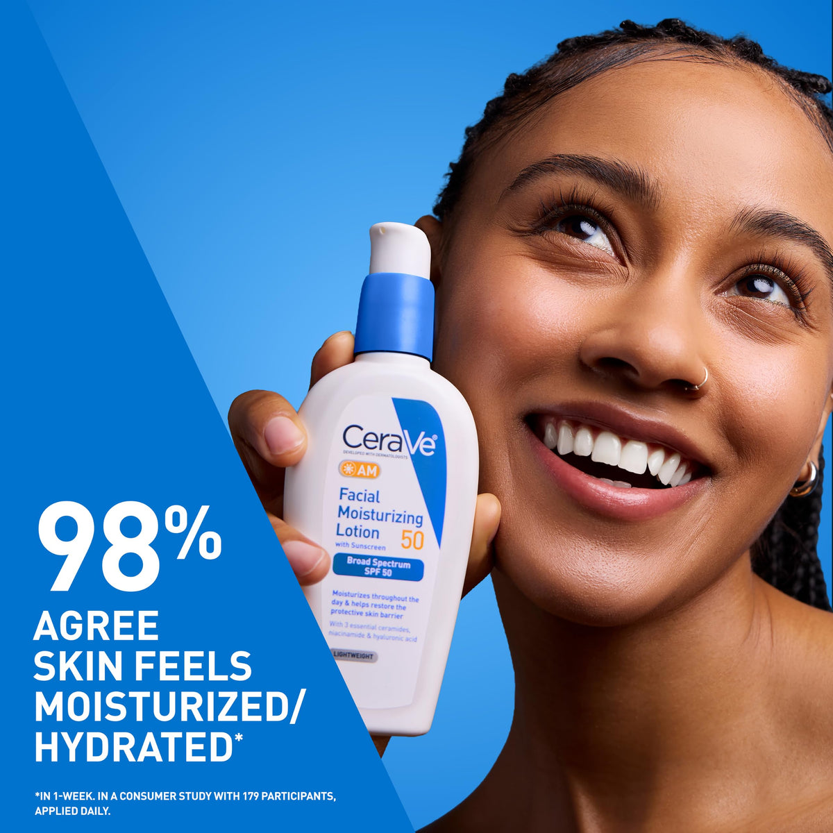 CeraVe close-up of cream absorbing into skin for instant hydration benefit