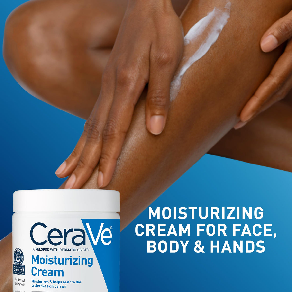CeraVe cream being scooped illustrating easy application