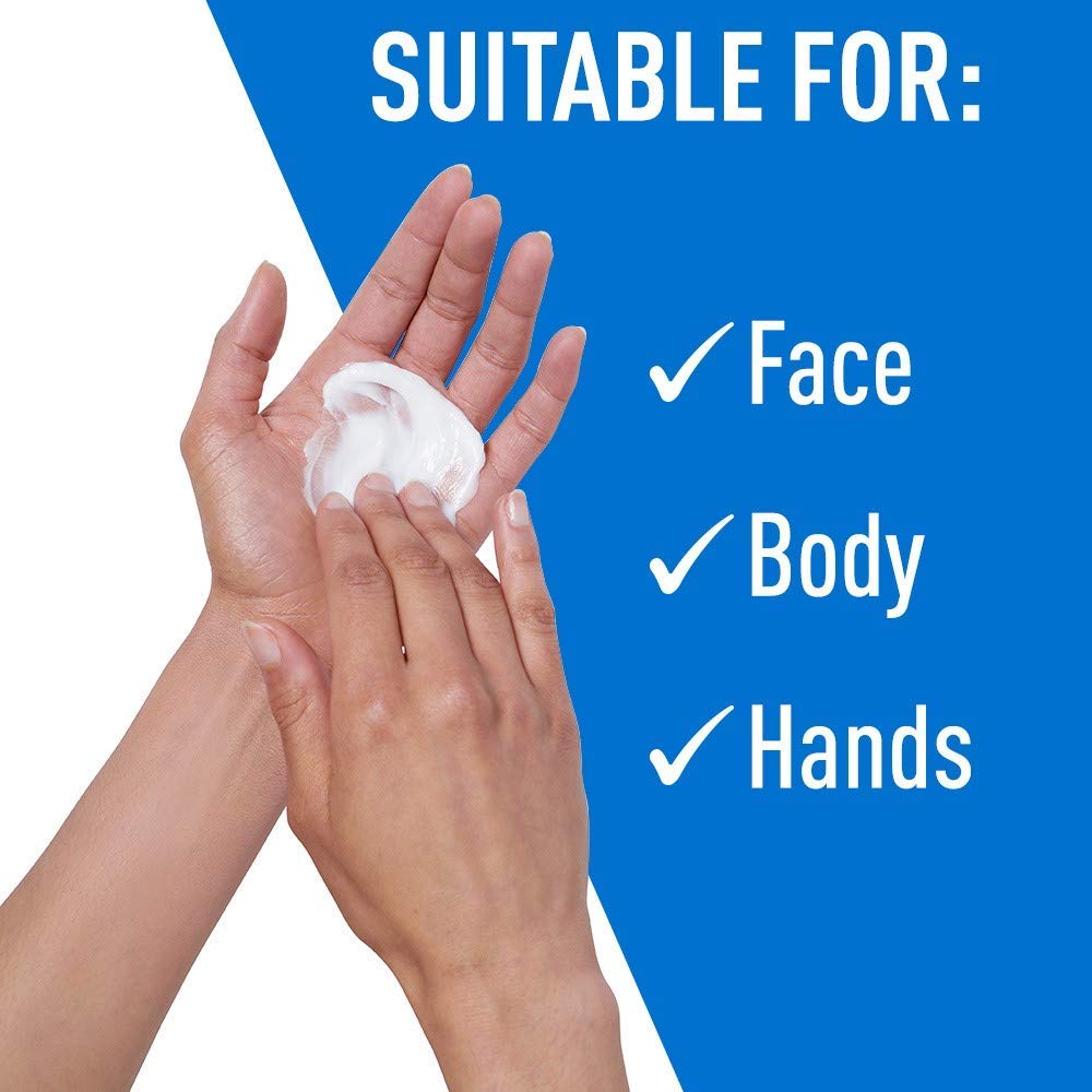 Close-up of CeraVe cream texture highlighting rich hydration and fast absorption