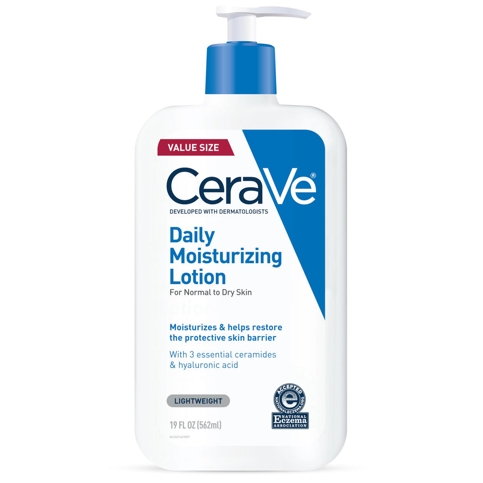 CeraVe front packaging showing 19 oz bottle and brand clarity