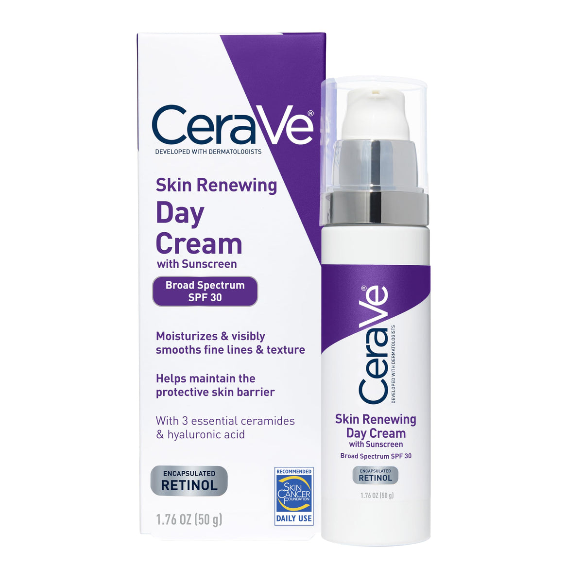 CeraVe day cream front tube showing label and size, clear product identity benefit