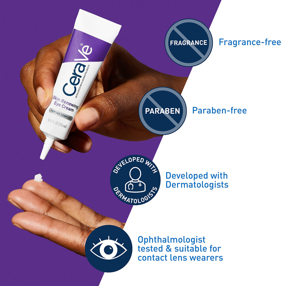 CeraVe hand application demonstrating lightweight spread and quick absorption