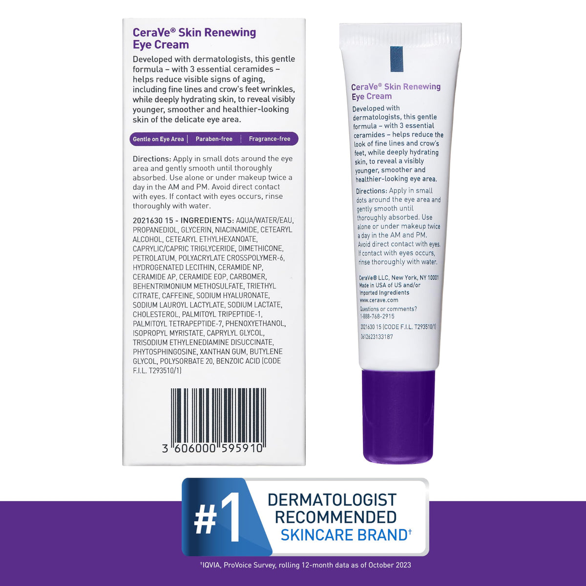 CeraVe packaging label detail showing dermatologist-developed and ingredient list