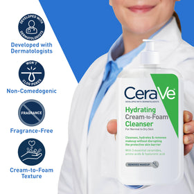 CeraVe foam transformation in hand cleanses without drying