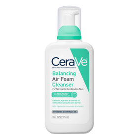CeraVe front packaging showing balancing air foam and benefits