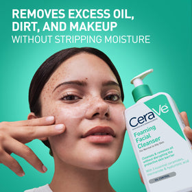 CeraVe gel-to-foam texture close-up demonstrating gentle lather
