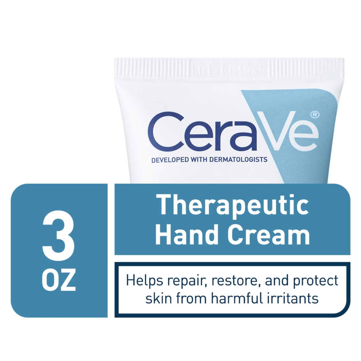 CeraVe close-up texture of hand cream demonstrating fast-absorbing, non-greasy formula
